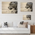 thumbnail image 4 of Designart "Grey White Panther Abstract gracefulness" Animals Print on Natural Pine Wood, 4 of 5
