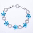 thumbnail image 3 of Blue Topaz & Cubic Zirconia 925 Sterling Silver Tennis Bracelet 7.99" B973574324, Birthday Gift, Christmas Gift, New Year Sale, 3 of 4