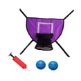 thumbnail image 2 of Mini trampolín, aro de baloncesto, portería de baloncesto, aro desprendible para mates, fácil instalación, accesorios de fijación para trampolín púrpura, 2 of 8