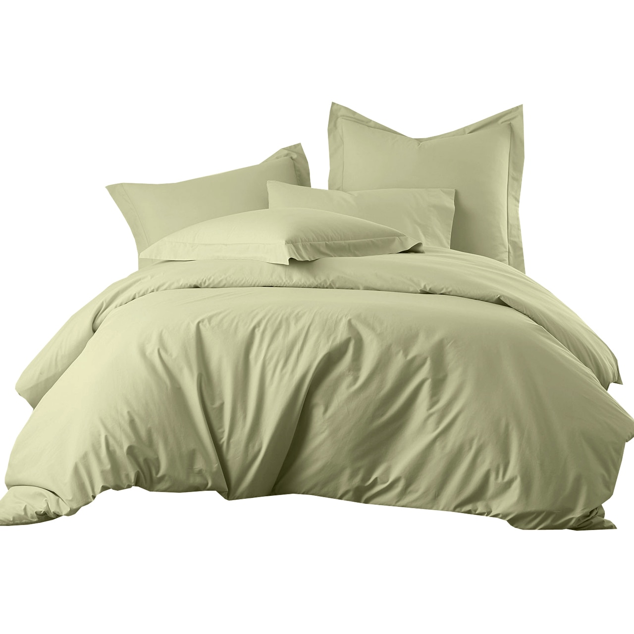 100 Cotton Percale Duvet Cover Set 300 Thread Count Full/Queen Sage