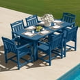 thumbnail image 3 of Ciokea 7-Piece Outdoor Dining Set with Table and 6 Chairs HDPE Patio Set Umbrella Hole Garden Backyard Poolside Navy, 3 of 7