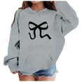 thumbnail image 2 of Gelikeya Oversized Hoodies for Teen Girls Size 13-14 Grey Cute Bowknot Graphic Sweatshirts Long Sleeve Pullover Sweater Tops 3-14Y, 2 of 8