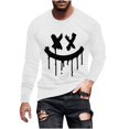 thumbnail image 2 of Haoxianjian Long Sleeve Shirts For Men Shirts For Teens Fashionable Men'S Printed Top With Long Sleeved Round Neck And Smiling Face Printed Top/Shirtx Pullover Sweatshirt For Men, 2 of 4