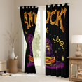 thumbnail image 2 of jejeloiu Witch Hats Black Out Curtains,Amuck Halloween Day Curtains Pack of 2 (42x63 Each),Purple Orange Black Bedroom Curtains For Girls,Ultra Soft Home Decor, 2 of 5