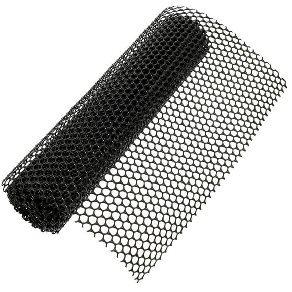 Minkissy Mesh Garden Netting 1 Roll 117.90X15.72X0.08in Black Plastic Hexagonal for Gardens
