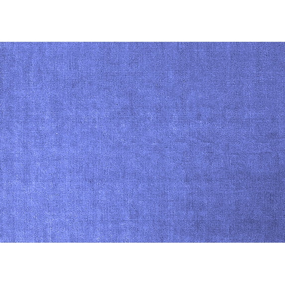 Ahgly Company Indoor Rectangle Solid Blue Modern Area Rugs, 7' x 9'