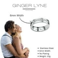thumbnail image 3 of 6mm Wedding Band for Men or Women by Ginger Lyne Inscribed I Love You Stainless Steel CZ, 3 of 5