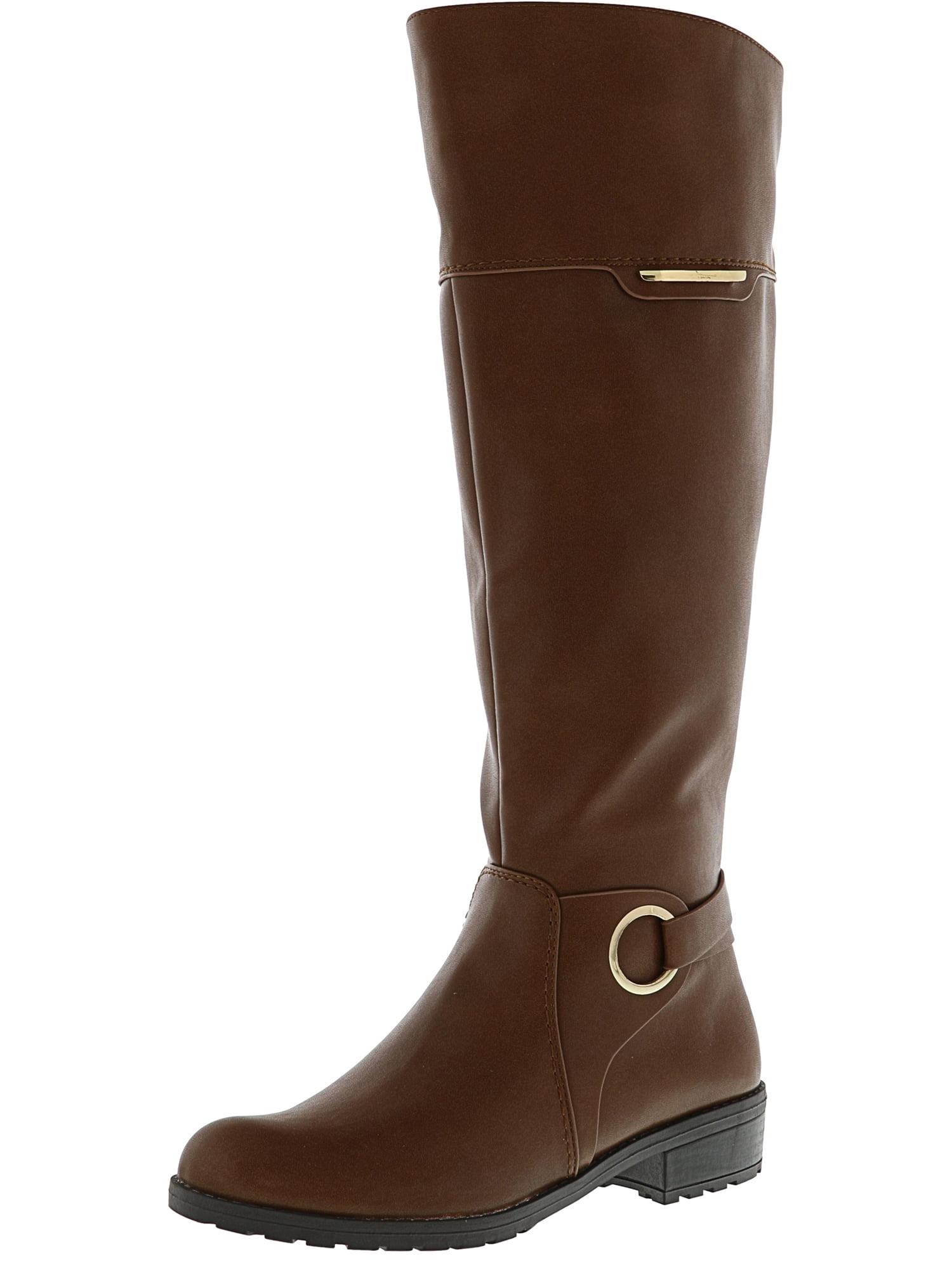 Alfani Women's Jadah Wide Calf Black Knee-High Leather Equestrian Boot - 5M