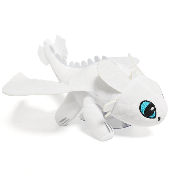 Toothless Dragon Car Accessory, Little Dragon Doll,Black and White Double Evil Spirit Doll with Suction Cup, Helmet, car, Motorcycle roof sunroof Decoration (Black - 7.8 in)
