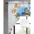 thumbnail image 3 of Flowers Fruit Kitchen Curtains Swag Valance for Windows/Bathroom/Cafe, Blue Hydrangeas Vintage Farm Leaves Rod Pocket Drape Panel Swag Curtain Valance for Bedroom/Living Room 55''x36'', 3 of 6