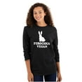 thumbnail image 3 of Ferocious Vegan Herbivore Bunny Plus Size Long Sleeve Graphic Tee Shirt Brisco Brands 2X, 3 of 5