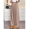 thumbnail image 4 of Women Sweatpants Baggy Wide Leg Pants Lounge Comfy Palazzo Joggers with Pockets Khaki M, 4 of 9