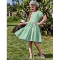 thumbnail image 4 of Vestido Arshiner para niñas, verano, manga abullonada, cuello cuadrado, tallas 10-12, 4 of 6