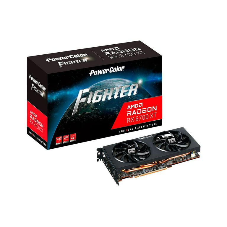 PowerColor Fighter AMD Radeon RX 6700 XT Gaming Graphics Card with 12GB  GDDR6 Memory, Powered by AMD RDNA 2, HDMI 2.1 (AXRX 6700XT 12GBD6-3DH) 