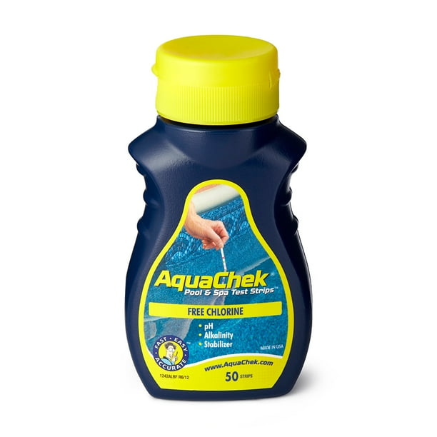 Aquachek Yellow Chlorine Test Strips for Swimming Pools, 50 Strips