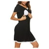 nomeni Women Maternity Short Sleeve Hight Waist Dress For Daily Wearing Or Baby Shower