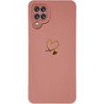 thumbnail image 2 of Compatible with Galaxy A12 Case 6.5", Bling Cute Plated Gold Love-Heart with Anti-Fall Camera Lens Cover Protection Soft Anti-Fingerprint Anti-Dust Phone Case for Samsung Galaxy A12 - Pink, 2 of 8