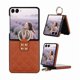 thumbnail image 1 of wonima11 for Motorola Razr Ultra 2025/ Razr 60 Ultra Case with Ring Holder, Durable Soft Rhomboid PU Leather Cover with Hinge Protection Shockproof Slim Case for Moto Razr Ultra 2025 ZXF-Brown, 1 of 1