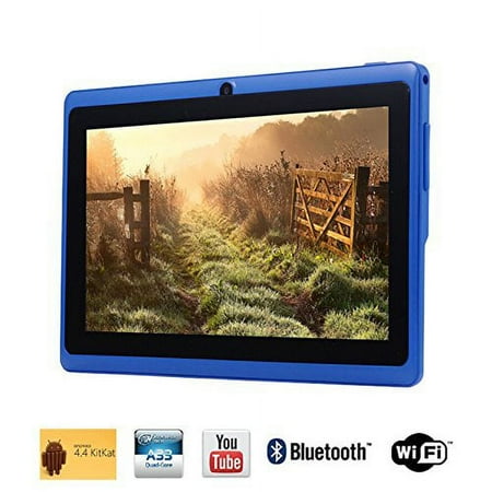 Tagital 7'' Quad Core Android 4.4 KitKat Tablet PC, HD Screen 1024x600, 8GB, Bluetooth, Dual Camera, Netflix, Skype, 3D Game Supported