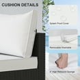 thumbnail image 3 of Phonjoroo 5PCS Patio Furniture Sets All Weather Outdoor Sectional Sofa Manual Weaving Wicker Rattan Outdoor Conversation Set with With Cushion And Glass Table, White, 3 of 7