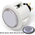 thumbnail image 1 of (8PCS 30MM white button with white LED) Original Qanba Illuminated Push Button 30mm Qanba Sanp In LED Buttons for Arcade Machine DIY Cabinet Machine JAMMA, 1 of 6