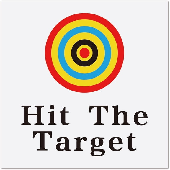 10Pcs Hit The Target Toilet Stickers Yellow Background Bullseye Urine Aiming Decals Red Blue Black 3 Rings Round Dot Pattern PVC Waterproof Stickers for Pee Training Potty Urinal Restroom