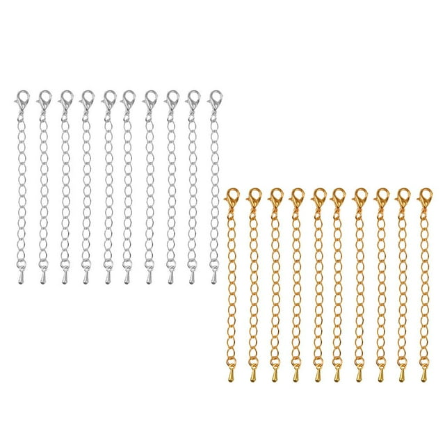 20 Piezas de Cadena Extensora de Oro Pteado de 75 Mm para Colr, , Halzgos de Bricoje SM SunniMix Cadena de extensión para collar.
