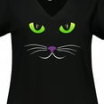 thumbnail image 4 of Inktastic Spooky Cat Face Women's Plus Size V-Neck T-Shirt, 4 of 5