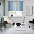 thumbnail image 4 of Blue Ombre Kitchen Curtains Small Short 39 Inch Length, Modern Gradient Abstract Art Grommet Top Bedroom Living Room Curtains, Light Filtering Cafe Curtain Drapes 2 Panels Set 55''x39'', 4 of 9