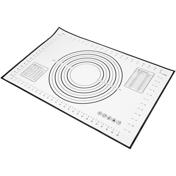 Alfombrilla de Silicona para Amasar y Hornear, Negro, 40 x 60 cm, Antiadherente, Base para Repostería