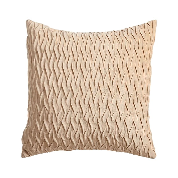 Qholemyo Solid Color Velvet Pleated Pillowcase Velvet Sofa Cushion Headboard Pillow Office Lumbar Support Waist Protection Pillow Cases Standard Size Home Decor