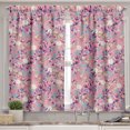thumbnail image 2 of Ambesonne Vintage Valance & Curtain, Butterflies Blossoms Art, 55"x30", Pale Pink and Dark Coral, 2 of 7