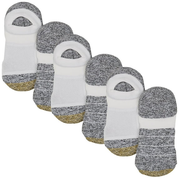 Gold Toe Womens 6-Pr. So Low Invisible Sport Socks 9.5-11 White/grey