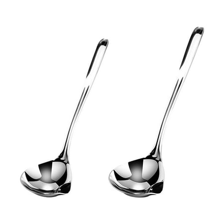 

Amusingtao 2pcs Oil Filter Spoon Ergonomic Cooking Portable Kitchen Gadgets Stainless Steel