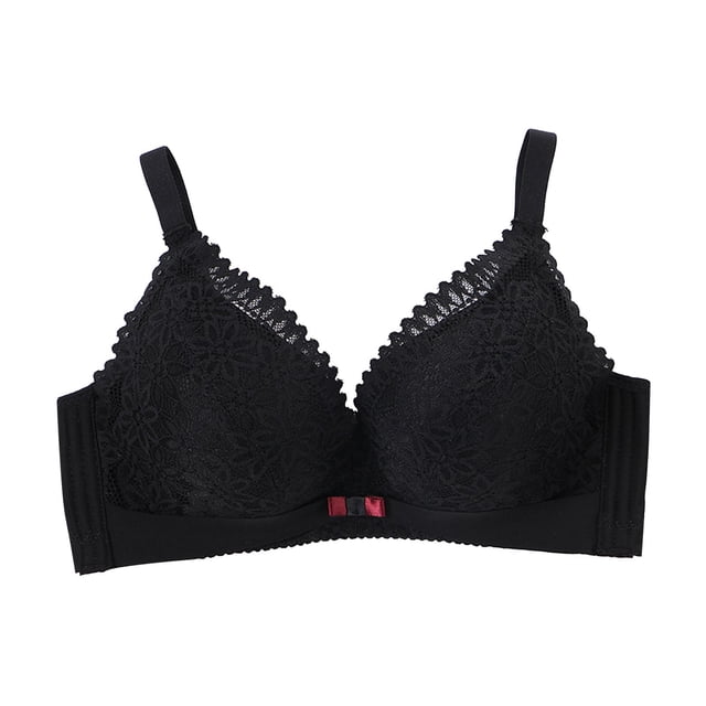 Puntoco Sujetadores sin aros para mujer Ropa interior de color liso para mujer Sin aros de acero Sujetador fruncido Sujetador ...