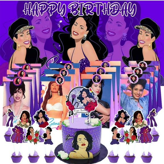 Selena Treat Bags Candy Decorations Party Favor Supplies Birthday Cake Topper Backdrop Banner