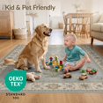thumbnail image 4 of ODIKA 5'x7' Ultra-Soft Area Rug, Blue Floral Elegance with Intricate Borders Traditional Motifs and Detailed Edge Washable, Bare feet friendly, Silk-Touch for Bedroom Home office, 4 of 7