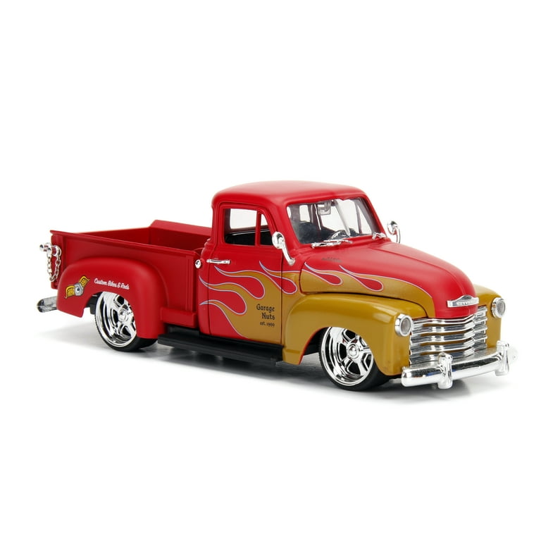 Just Trucks 1:24 1953 Chevy Pickup Die-cast Car Red Orange Flames
