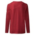 thumbnail image 6 of Summer Tops for Women Long Sleeve T Shirts for Women Workout Top Shirts Long Sleeve Plain Athletic Wear Exercise Wear Loose Fit Stretch Red S, 6 of 8