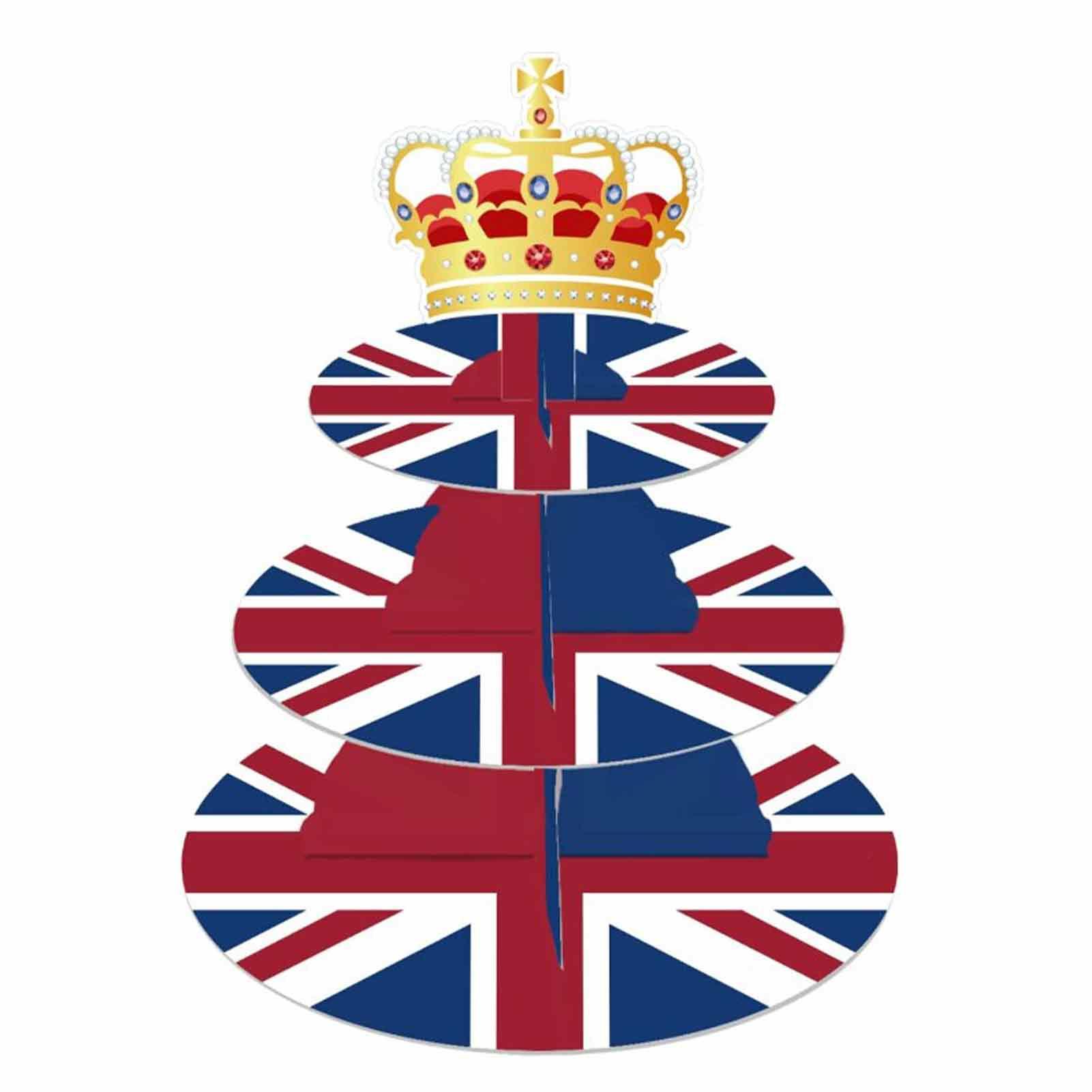 Union Jack Cake Stand 3 Tier Cake Stand with Union Jack Flag Design