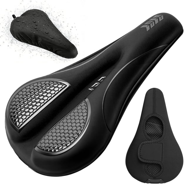Funda acolchada de gel para asiento de bicicleta TASZOOS, impermeable