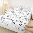 thumbnail image 3 of Manfei White Grey Golf Full Size Sheets, Cartoon Sports Ball Print Bed Sheets, Teen Boy Girl Kid Sheet Sets, Lightweight Room Decor, 4-Piece, 3 of 7