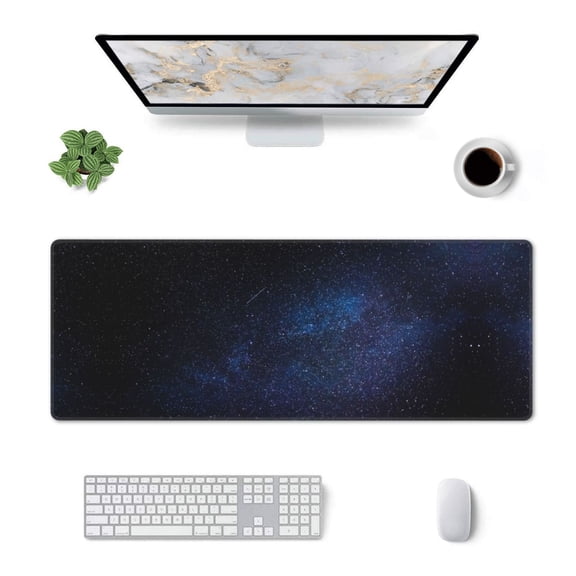 Black Starry Sky Large Gaming Mousepad For Office Computers Laptop Table Mouse Mat Accessory 11.8 X 31.5 Inches
