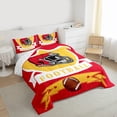thumbnail image 3 of jejeloiu Football Sport Twin Comforter Sets,Rugby Ball Games Bedding Set For Boys Kids Reversible 2-Piece, 3 of 8