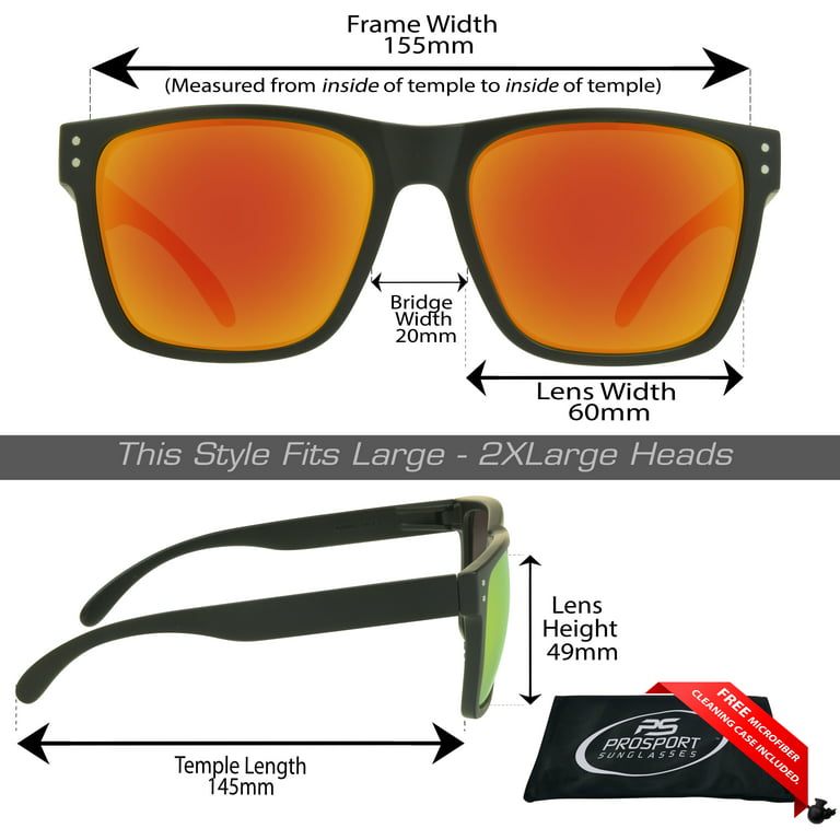 proSPORT Safety Sunglass Men Large Wide Big Tall Huge Protective Z87  Mirrored Orange Lens Outdoor Work Glasses
