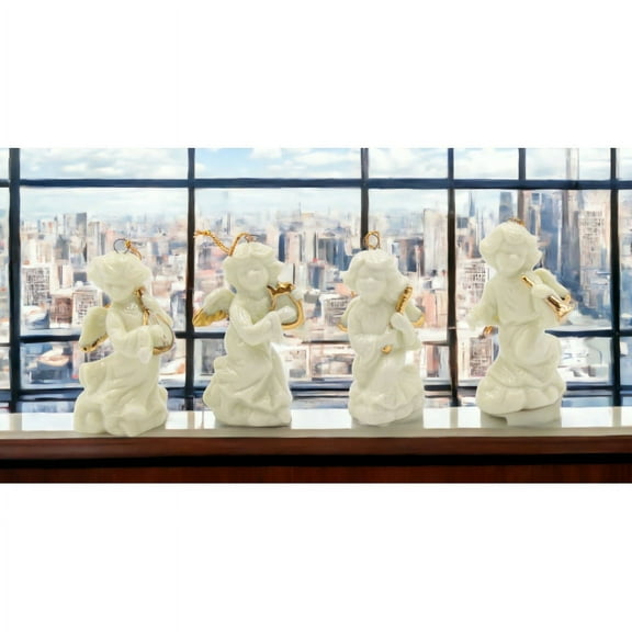 Ceramic Angel Ornaments Set of 4 3 Inch