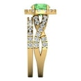 thumbnail image 3 of Clara Pucci 18K Yellow Gold Round Cut 1Ct Simulated Green Diamond Engagement Ring + Matching Band - Luxury Box Included, 3 of 7