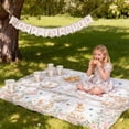 thumbnail image 5 of Easter Dinner Table Decor Easter Bunny Disposable Tableware Set Spring Floral Party Supplies with Happy Easter Banner Tablecloth Plates Cups Napkins (Rabbit Tablecloth) 1Pcs, 5 of 8