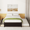 thumbnail image 2 of Full Size Platform Bed Frame with 2 Drawers and Twin Size Trundle, Mattress Foundation, No Box Spring Needed, 2 Large Storage Drawers for Storage, Non-Slip Without Noise, 2 of 8