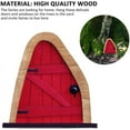 thumbnail image 4 of Miniature Fairy Gnome Home Door, Red Fairy Door for Tree Garden Fairy Door Fairies Sleeping Door Tree Statues Outdoor Wooden Statues Yard Art Garden Sculpture Decoration Tree Wall Lawn Decor, 4 of 13